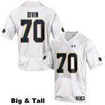 Notre Dame Fighting Irish Men's Hunter Bivin #70 White Under Armour Authentic Stitched Big & Tall College NCAA Football Jersey ZYP8399SH
